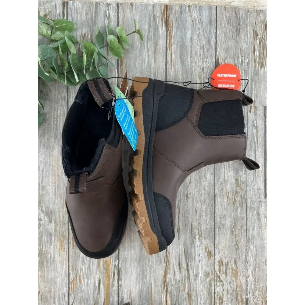 Men's Chelsea Snow Boots Winter Shoes Size 8